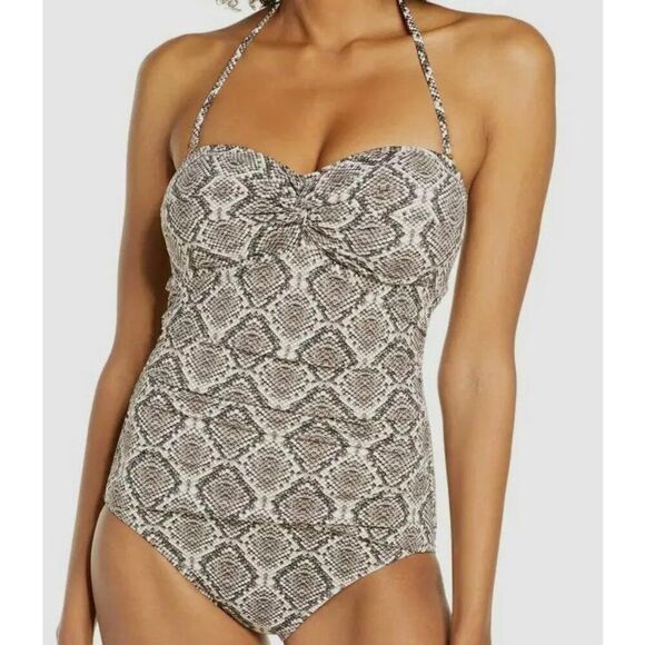 Tommy Bahama Swimsuit Size 8 Python Front Twist - Picture 1 of 16
